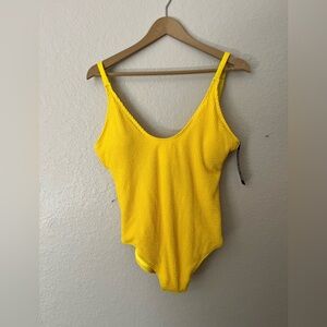 Yellow one piece swimsuit